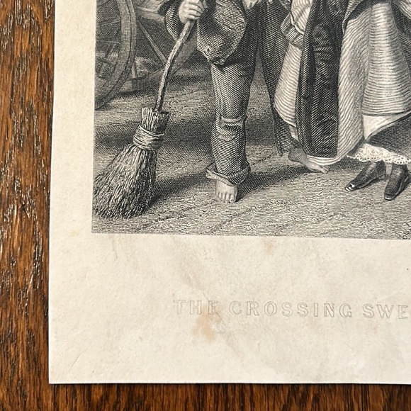 The Crossing Sweeper 5.5" x 8.25" Antique Engraving/Print - Picture 8 of 10